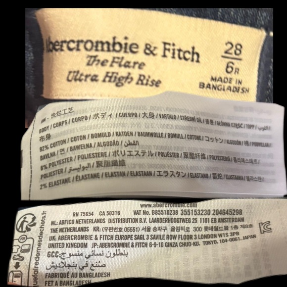 Abercrombie & Fitch The Flare Ultra High Rise Jeans Medium Wash NWOT Size 28/6 - Picture 4 of 8